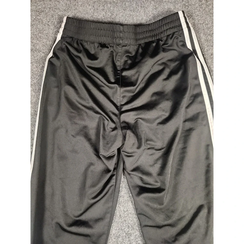 Adidas Boys XL 18/20 Tricot Track Pants Black White 3-Stripes Tapered Joggers